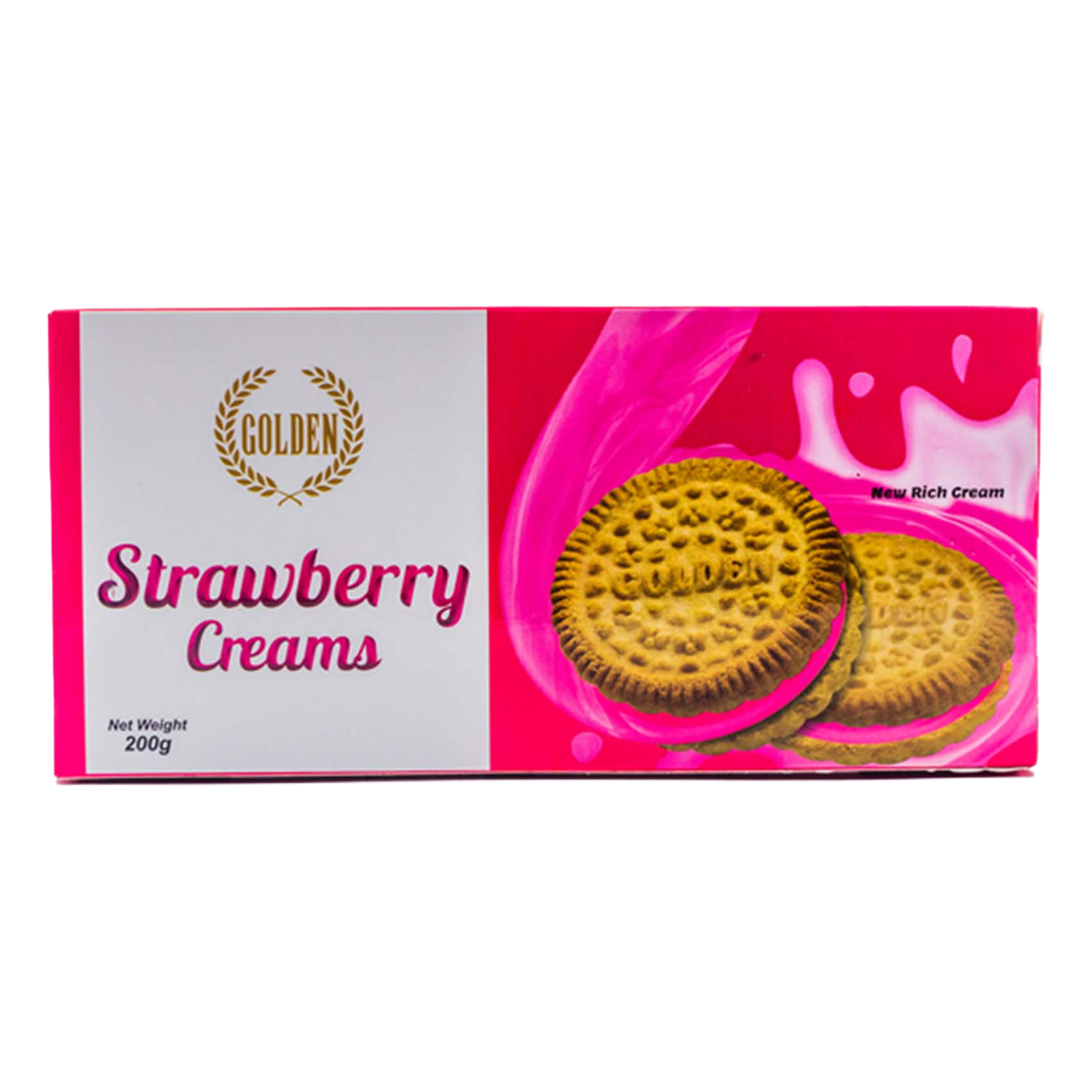 GOLDEN STRAWBERRY CREAM BISCUITS 200G