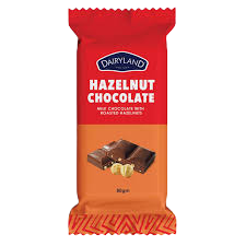 D/LAND HAZELNUT CHOC BAR 80G