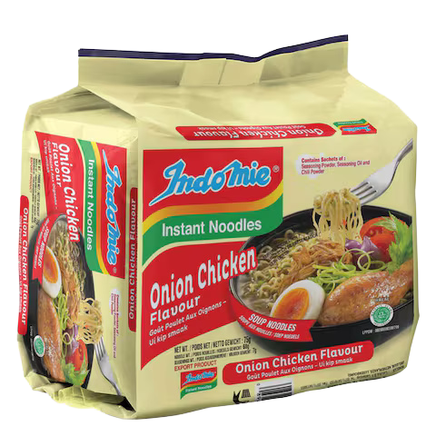 INDOMIE CHICKEN ONION NOODLES  5X75G V/P