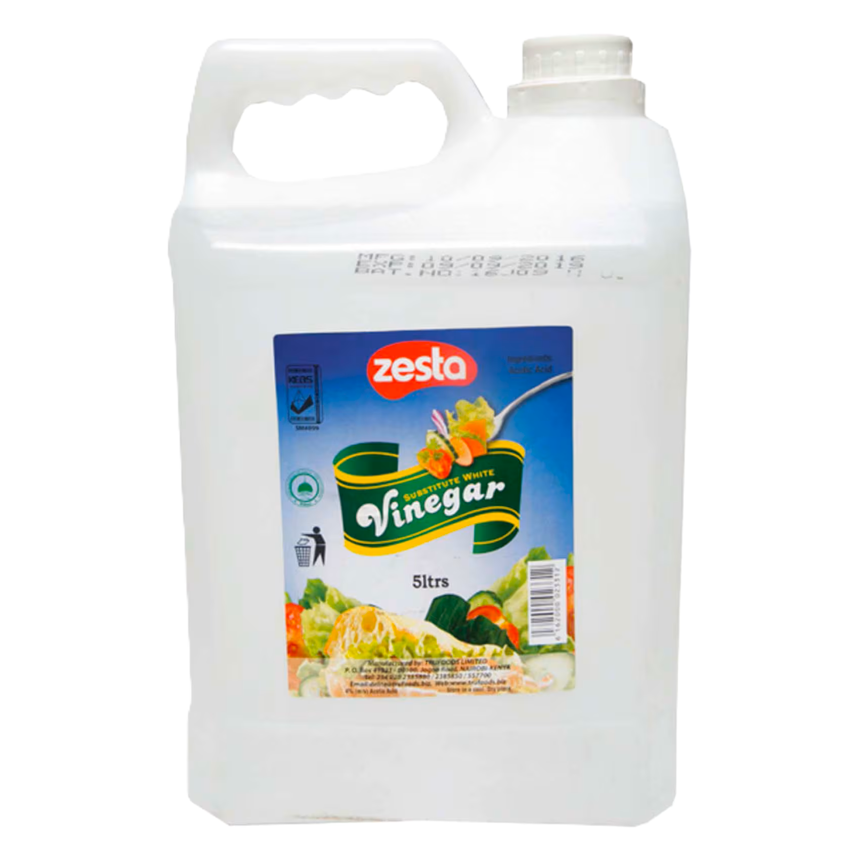 ZESTA WHITE VINEGAR 5L