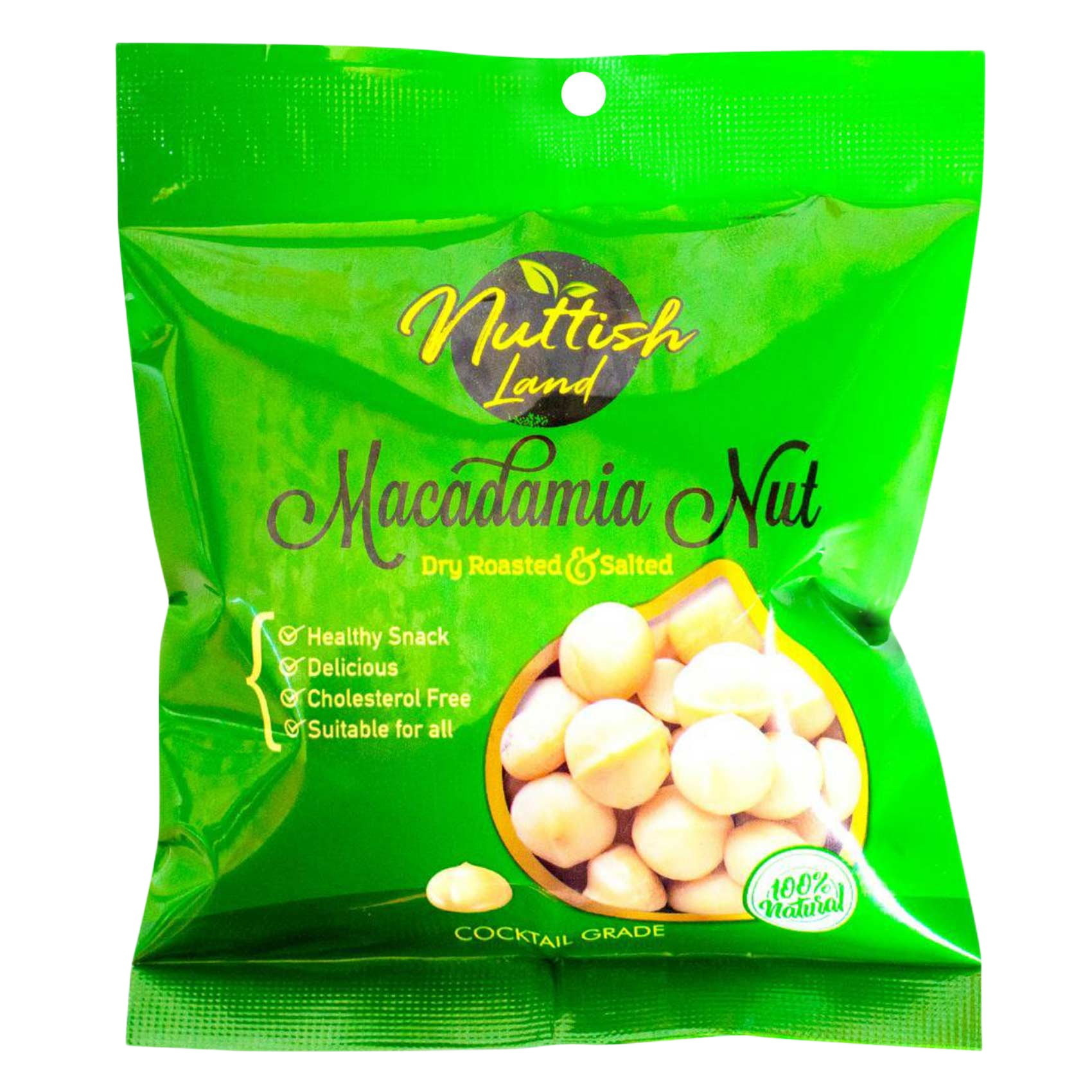 N/LAND MACADAMIA NUTS ROASTED & SALTED 100G