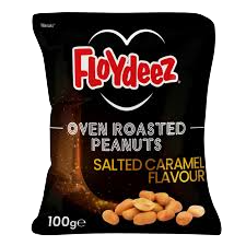 FLOYDEEZ R/STED P/NUT SAL CARAMEL 100G