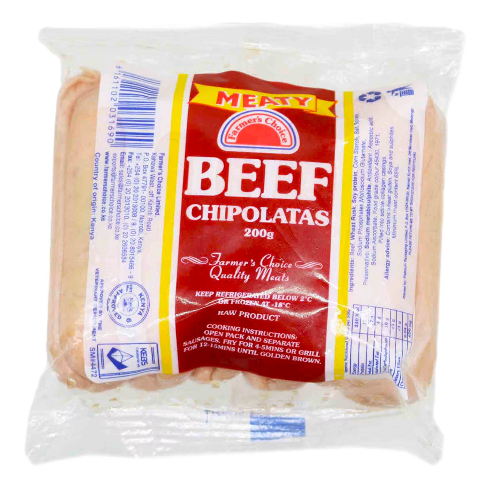 BEEF CHIPOLATAS 200G F/CHOICE
