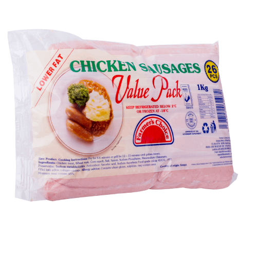 CHICKEN SAUSAGES V/PACK 1KG F/CHOICE