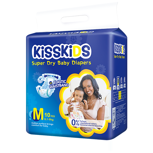 NEW KISSKIDS DIAPERS #0811 MEDIUM L/C 10PC