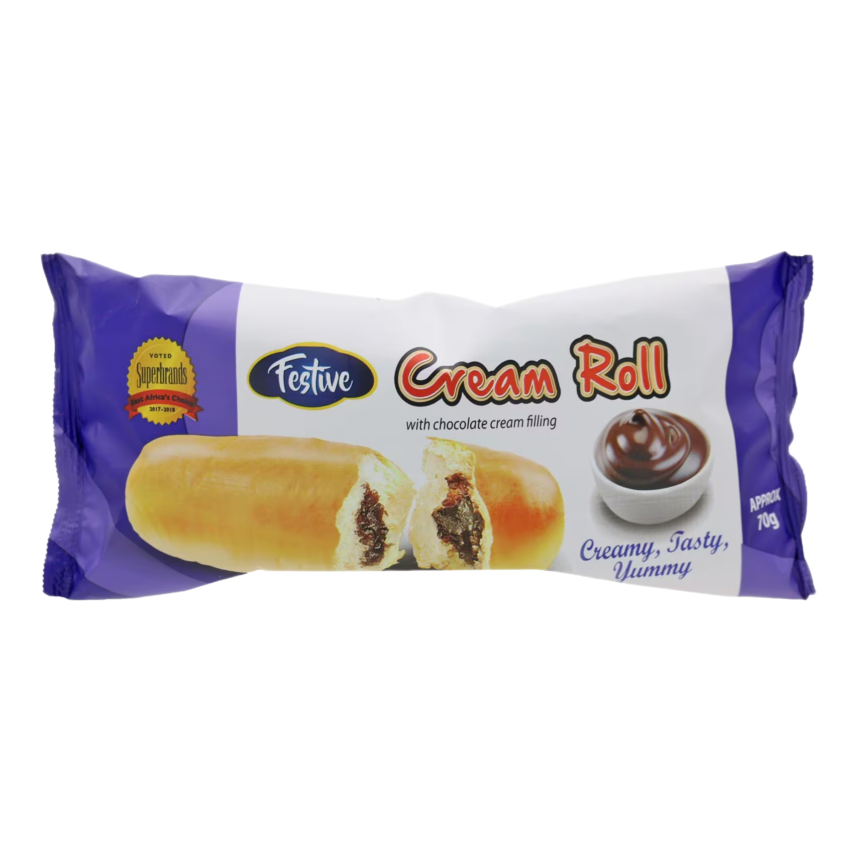 FESTIVE CREAM ROLL 70G CHOC