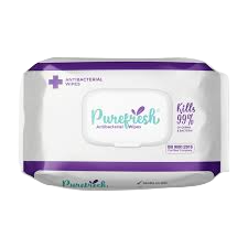 PUREFRESH ANTIBACTERIAL WIPES 60S