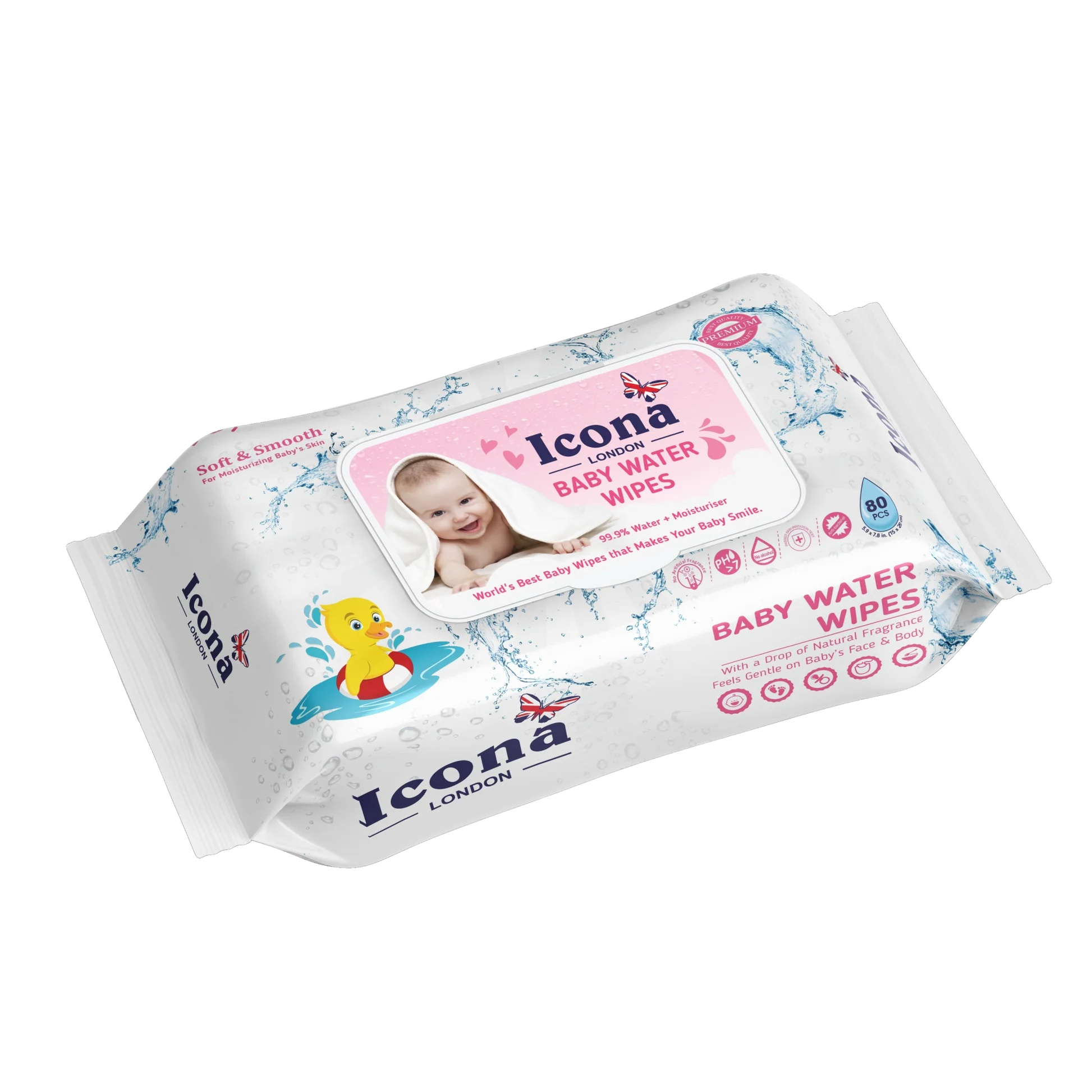 ICONA BABY WIPES SOFT N SMOOTH 80S
