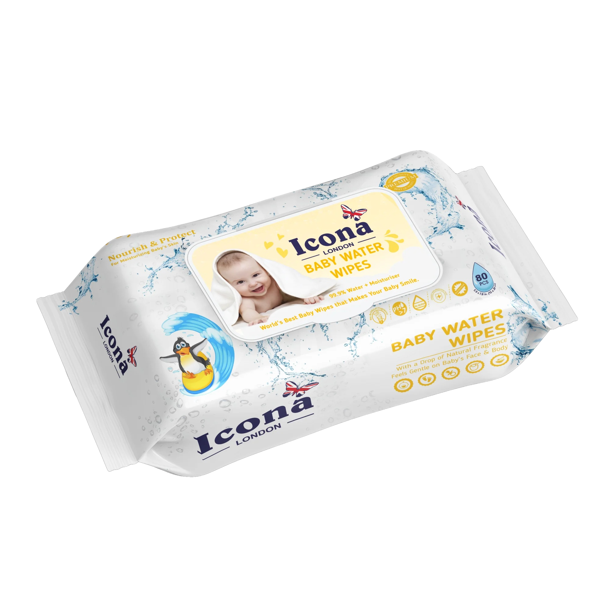 ICONA BABY WIPES NOURISH N PROTECT 80S