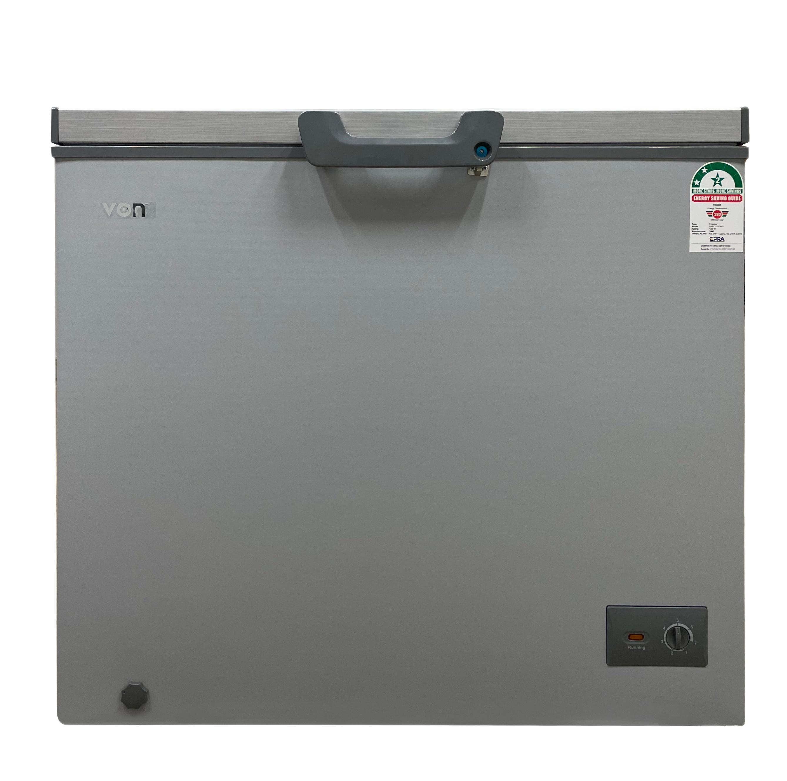 VON CHEST FREEZER 198L VAFC20DHG GREY