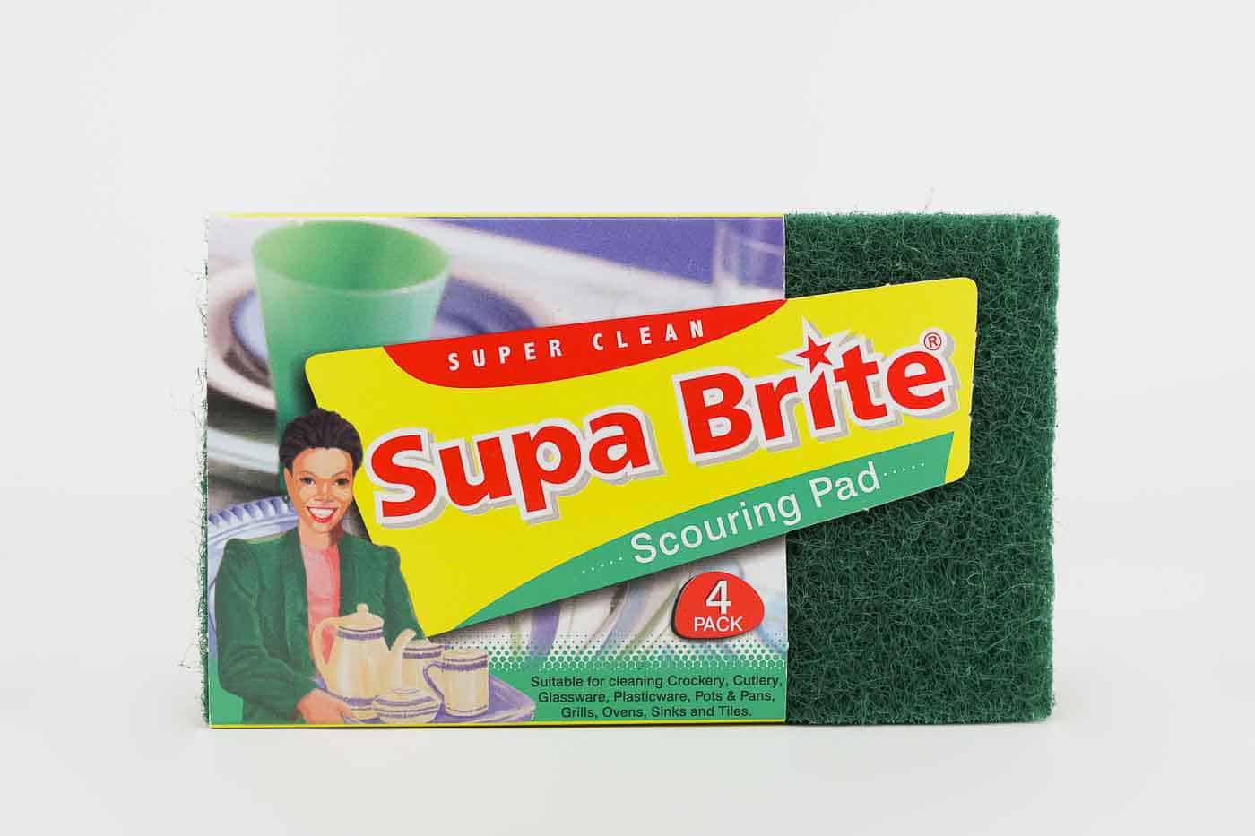 SUPA BRITE SCOURING PAD 4 PACK