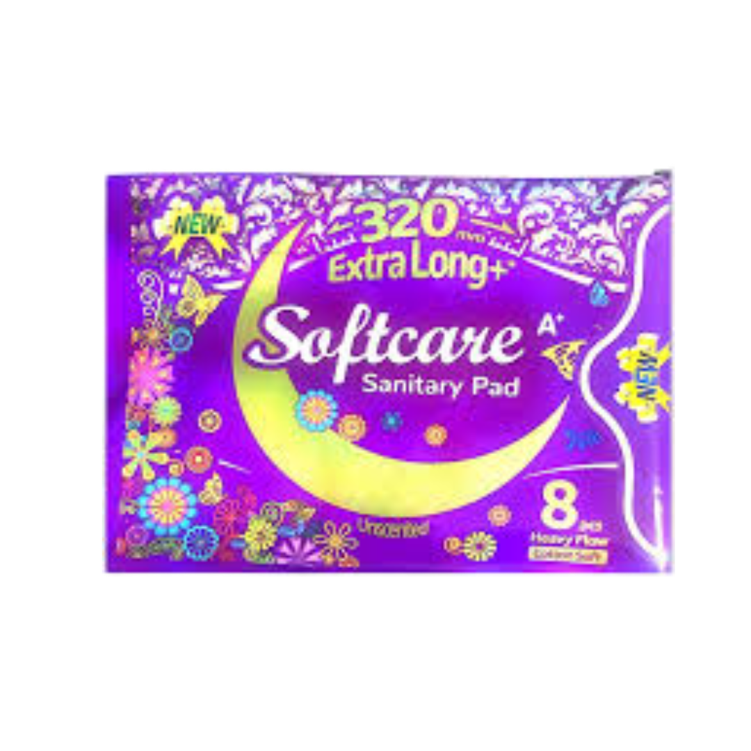 SOFTCARE SANITARY PAD 320MM EX-LONG 8S