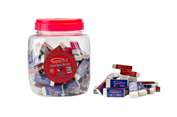 SUPERFINE PLASTO ERASERS NON DUST 100 IN A JAR