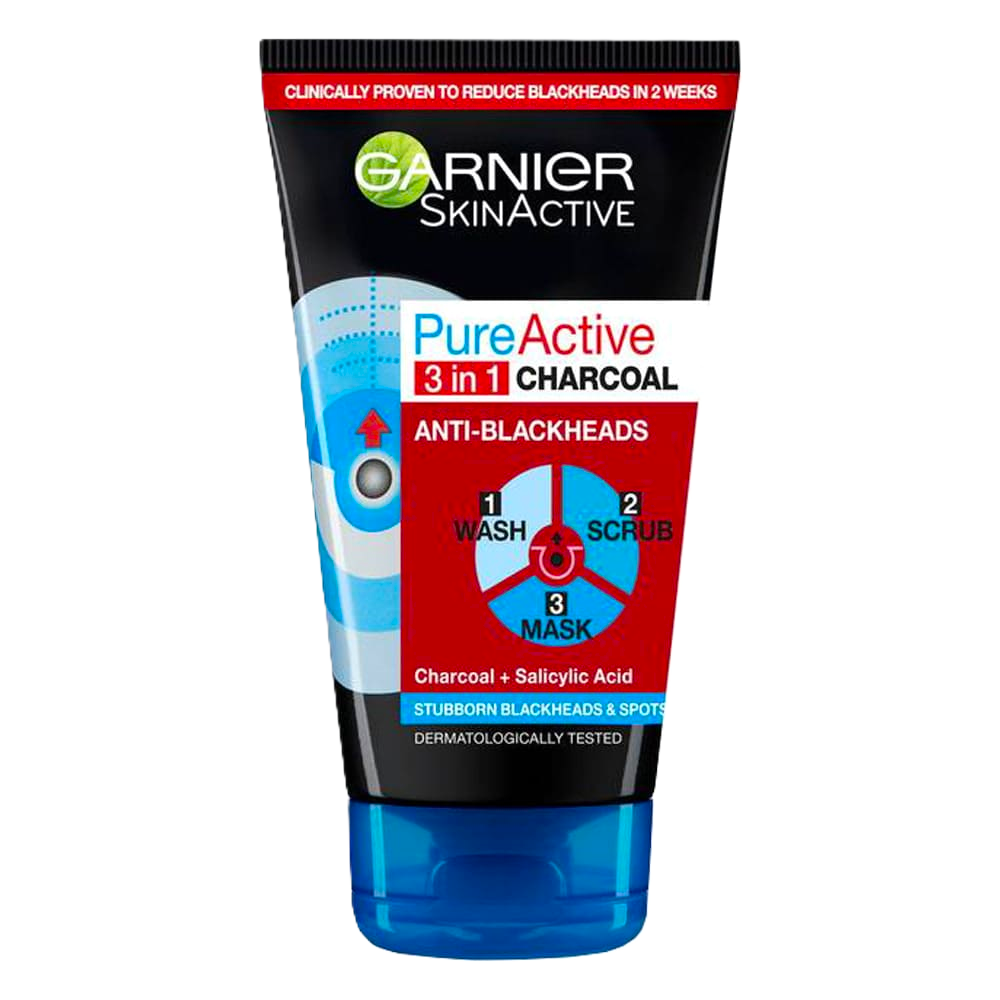 GARNIER P/A INTENS CHARCOAL 3-IN-1 150ML TUBE